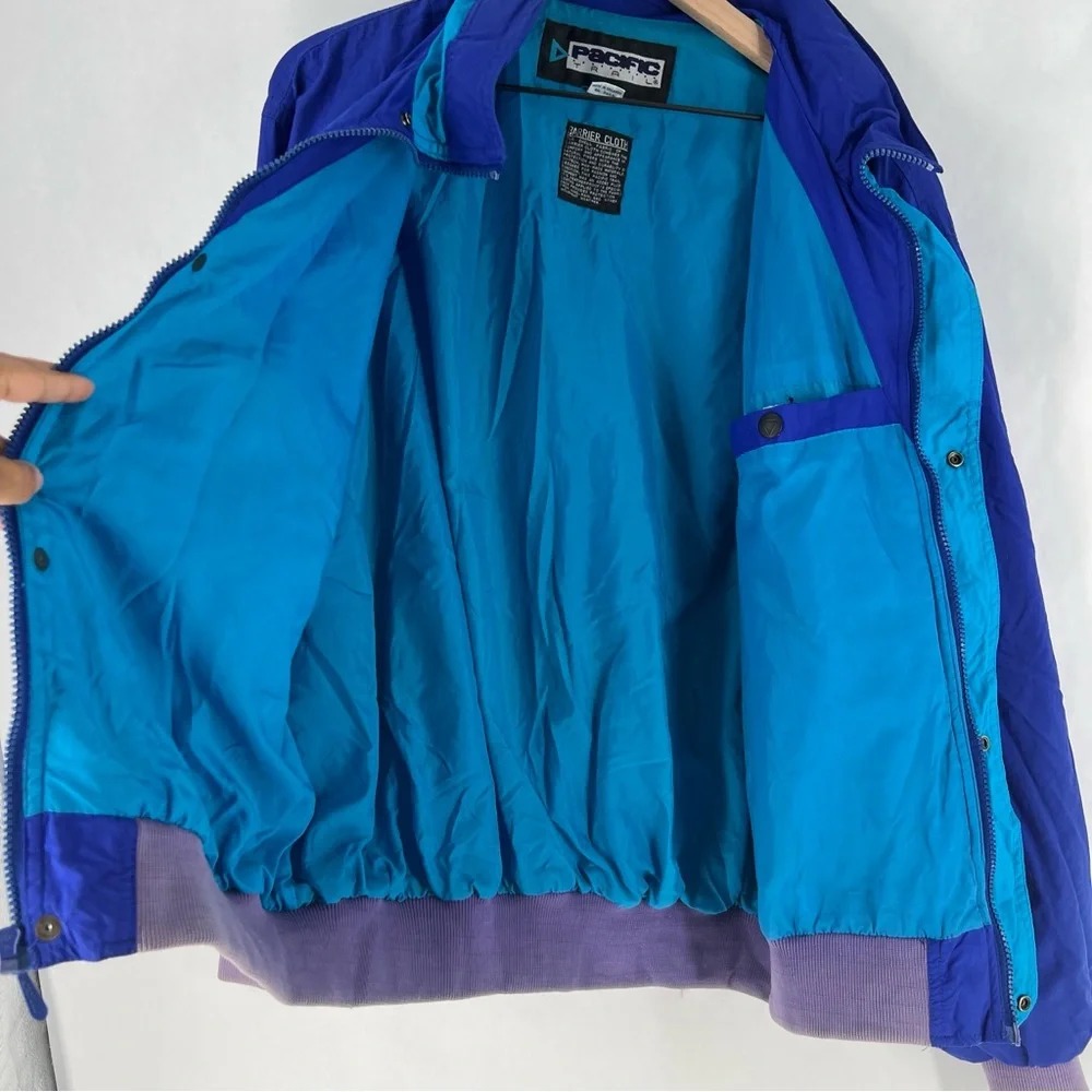Pacific‎ Trail Vintage Barrier Cloth Jacket Blue Teal Windbreaker Men’s XL 90s